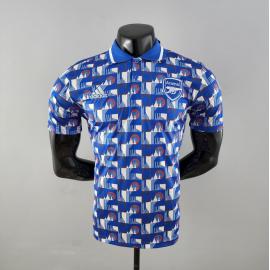 Camiseta Polo Arsenal Blue and White Plaid 22/23