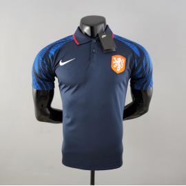 Camiseta Polo Netherlands Royal Blue 2022