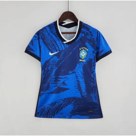 Camiseta 2022 Brazil Clásica Azul Mujer