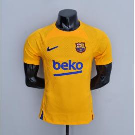 Camiseta 22/23 Versión Jugador Barcelona Training Kit Amarillo