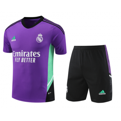 Camiseta Real Madrid CF Pre-Match 2022-2023 Púrpura + Pantalones