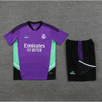 Camiseta Real Madrid CF Pre-Match 2022-2023 Púrpura + Pantalones