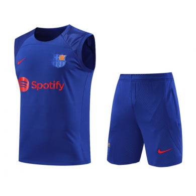 Camiseta Sin Mangas Barcelona Pre-Match 23/24 Azul + Pantalones