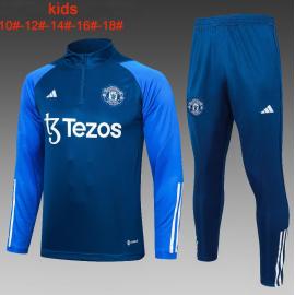 Sudadera Manchester United Training 23/24 Azul Niño + Pantalones