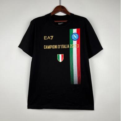 Camiseta Napoli Serie A Campioni version Champions Negro 22-23