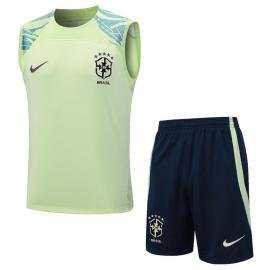 Camiseta De Fútbol Sin Mangas BRASIL Pre-Match 23/24+Pantalones