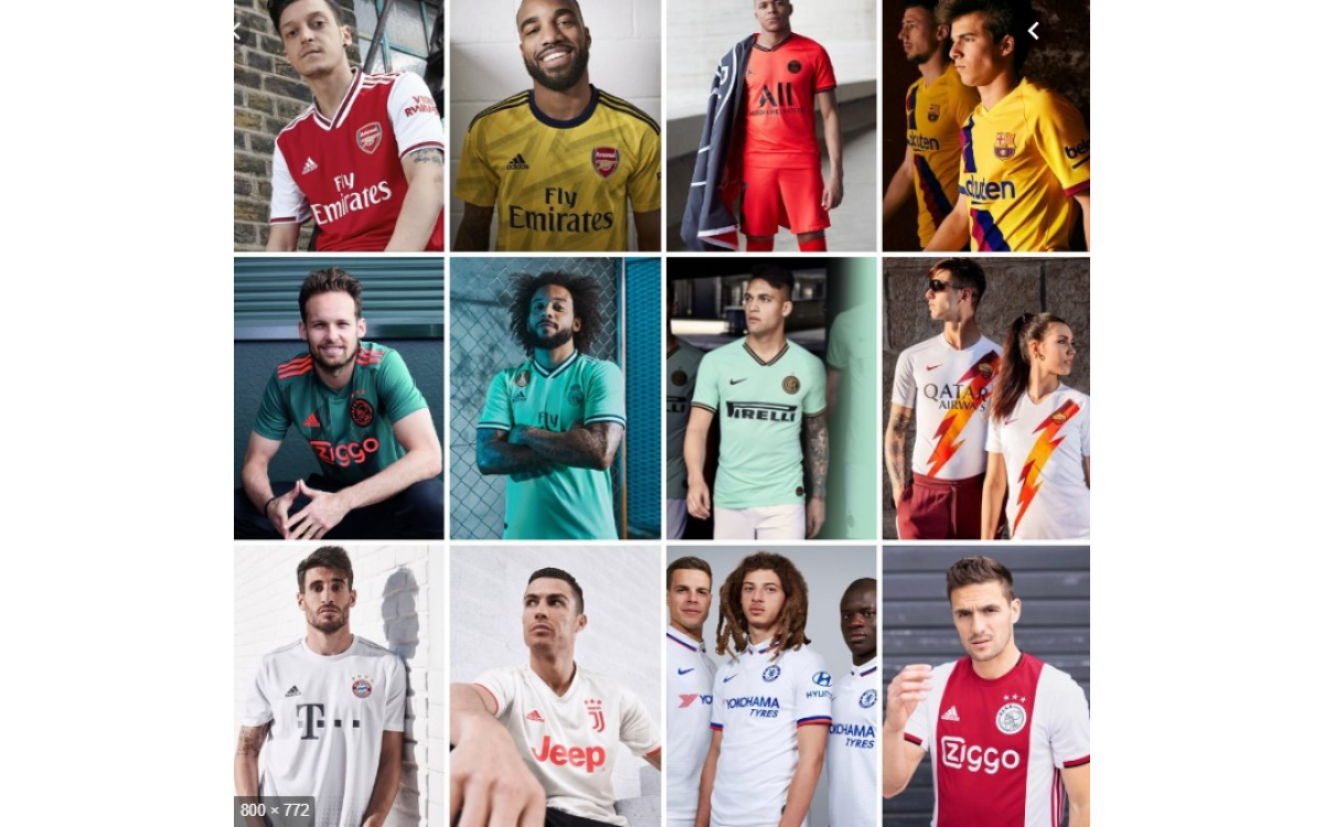 Las Camisetas de los Equipos Champions League 2019 - 2020