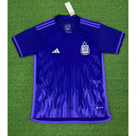 Camiseta Argentina Segunda Equipación Mundial Qatar 2022 3 estrellas