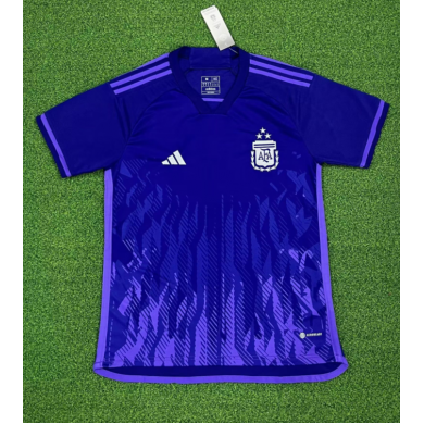 Camiseta Argentina Segunda Equipación Mundial Qatar 2022 3 estrellas