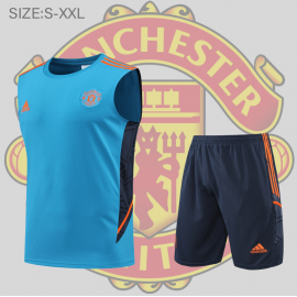 Camiseta De Fútbol Sin Mangas Manchester United Pre-match 22/23 + Pantalones