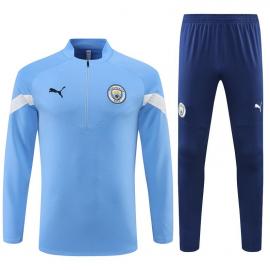 Sudadera Entrenamiento FC Manchester City Azul Claro 22/23