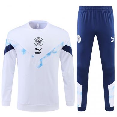 Sudadera Entrenamiento FC Manchester City Blanco 22/23 Niño