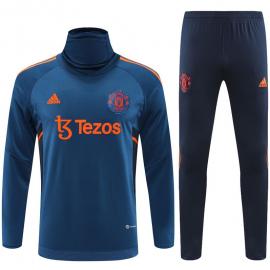 Sudadera Entrenamiento FC Manchester Unido Azul 22/23 Niño