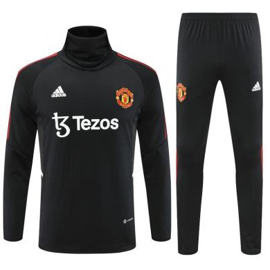 Sudadera Entrenamiento FC Manchester Unido Negro 22/23 Niño