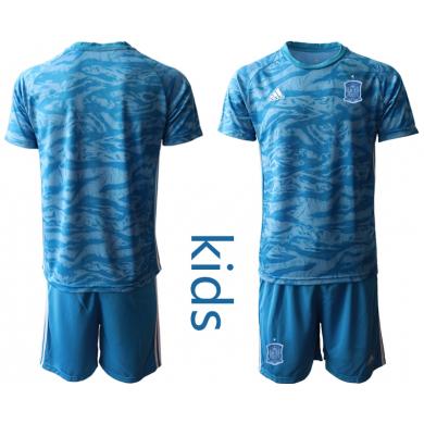 Camiseta España Portero en Azul 2020 Edición Copa De Europa Nino