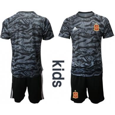 Camiseta España Portero en negro2020 Edición Copa De Europa  Nino