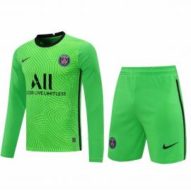 Camiseta París Saint-germain Portero Verde Manga Larga 2021