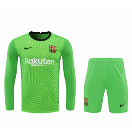 Camiseta Barcelona Portero Verde Manga Larga Niño