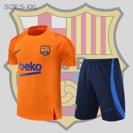 Camiseta 22/23 Barcelona Entreno Equipacion Manga Corta Naranja