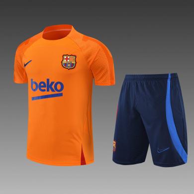 Camiseta 22/23 Barcelona Entreno Equipacion Manga Corta Naranja