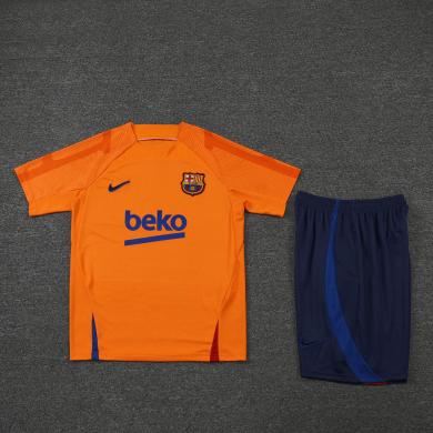 Camiseta 22/23 Barcelona Entreno Equipacion Manga Corta Naranja