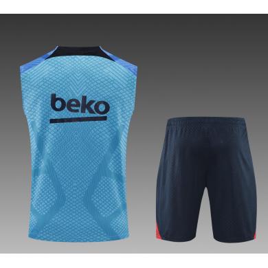 Camiseta De Fútbol Sin Mangas Barcelona 22/23 Azul + Pantalone