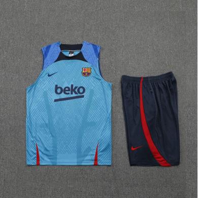 Camiseta De Fútbol Sin Mangas Barcelona 22/23 Azul + Pantalone