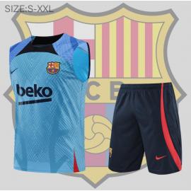 Camiseta De Fútbol Sin Mangas Barcelona 22/23 Azul + Pantalone