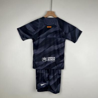 Camiseta Barcelona Fc Portero Negra 2023-2024 Niño