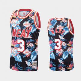 Camiseta Dwyane Wade Miami Heat Mitchell & Ness Floral Pack