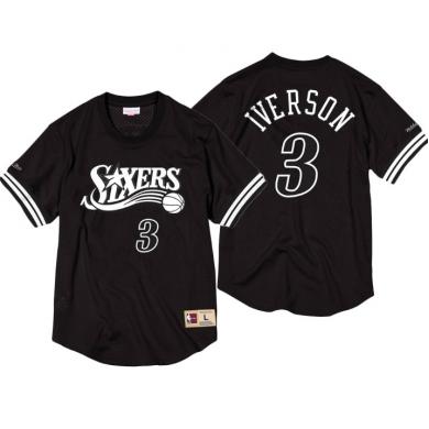 Camiseta Allen Iverson Philadelphia 76ers Mitchell & Ness Black & White